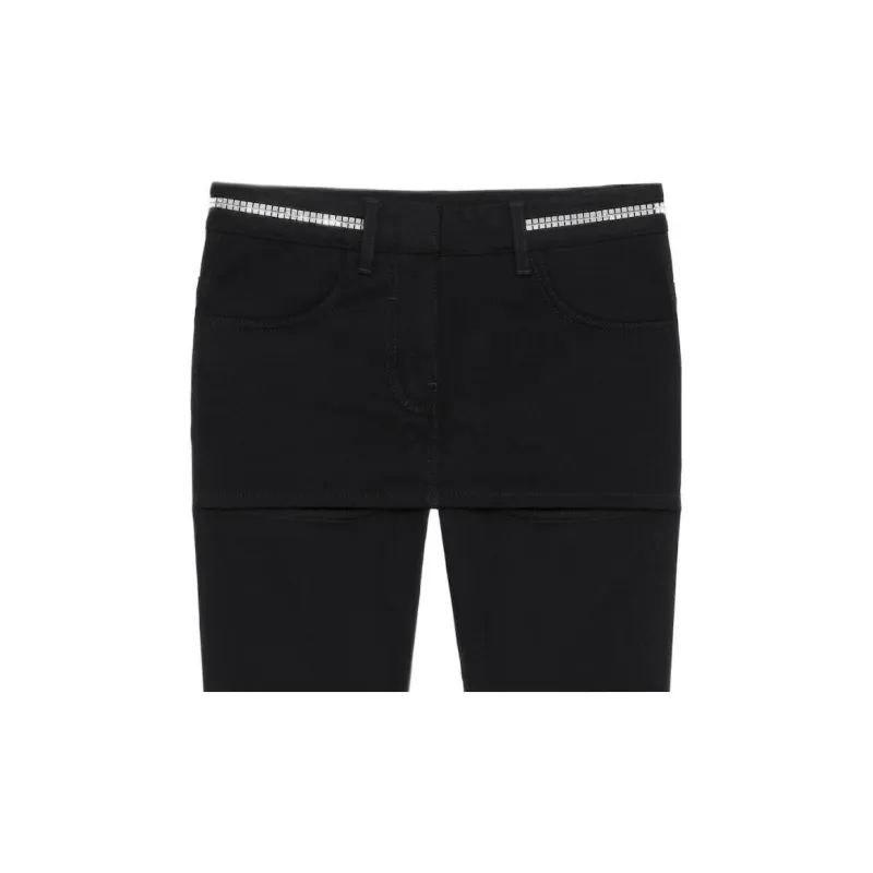 Givenchy Slim Leg Mini Skirt Effect Jeans-4