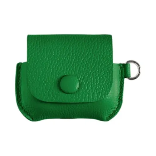 Proper Belongings Cow Leather Earphone Case Unisex Green Peas
