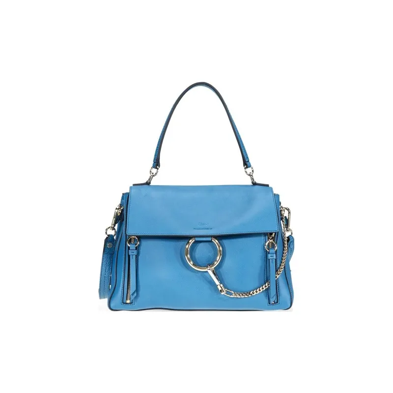 Chloe Faye Suede Calfskin One Shoulder Handbag Women's Blue-0