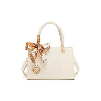 PAYOT Microfiber Synthetic Leather Handbag Regular Women's Pearl White