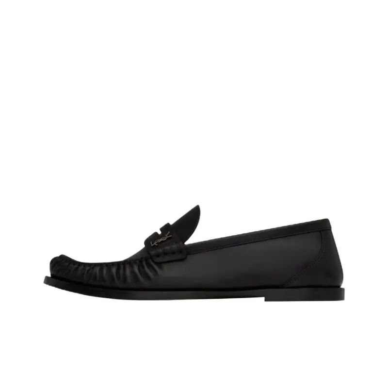 SAINT LAURENT Logo Plaque Slip On Loafers Women's-0