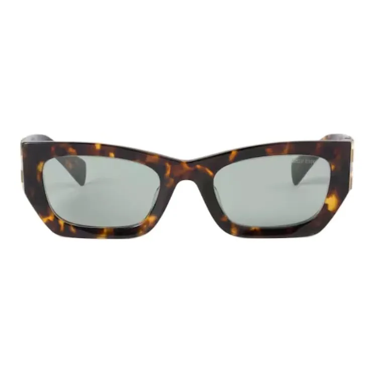 MIU MIU Acetate Rectangular Sunglasses Women's Tortoiseshell-2