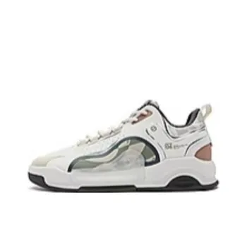 QIAODAN Zhang Craziness IV Anti-Slip Wear-Resistant Low-Top Skateboard Shoes Men's White Umber