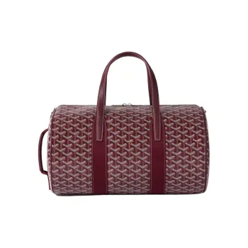 GOYARD Canvas With Calfskin Sports Bag Travel Bag Unisex Burgundy Color