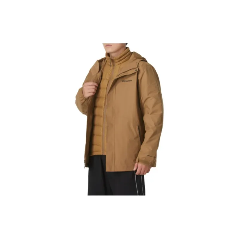 Columbia 24 Fall Waterproof And Windproof To Keep Warm Windbreaker Jacket Men's Brown-3