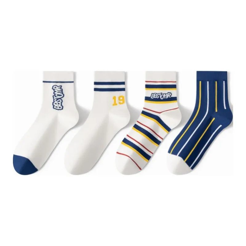 MIIOW Mid Calf Socks Men's 4 Pack-9