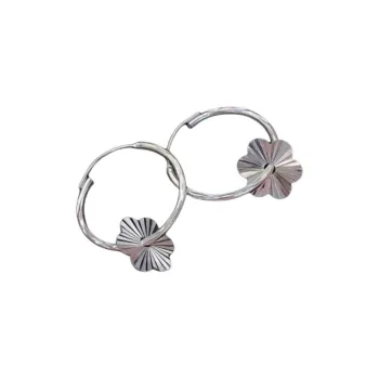 Stone Edge Poly 999 Fine Silver Sterling Silver Hoop Earrings Unisex