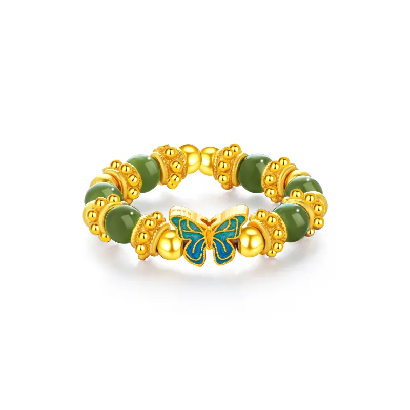 Lao Feng Xiang Hetian Jade Rings Jasper Women's-0