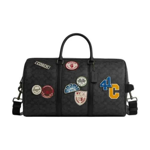 COACH Venturer Artificial Leather Travel Bag Men's Black Gray Color