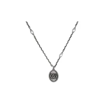 GUCCI 925 Sterling Silver Necklaces Unisex Silver