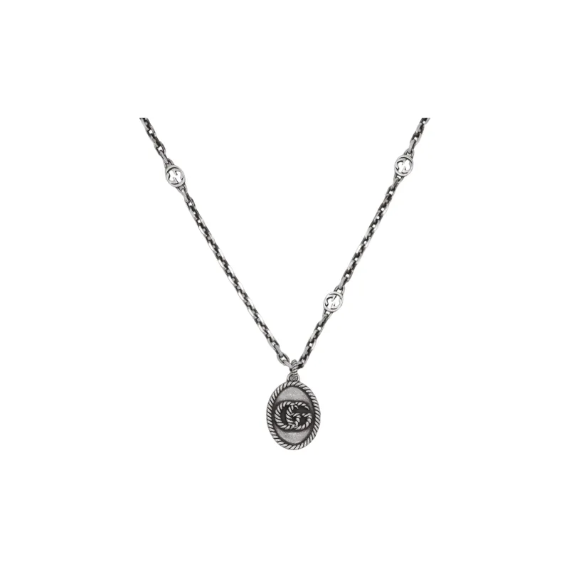 GUCCI 925 Sterling Silver Necklaces Unisex Silver-0