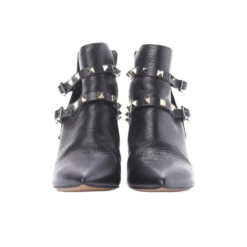 Valentino Rockstud Ankle Boots 5.7cm Women's Black-3