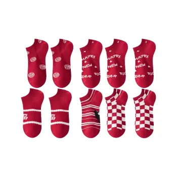 MADALLO No Show Socks Women's 10 Pack Red