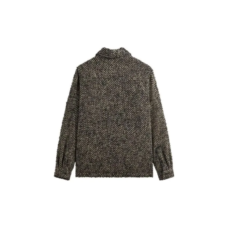 KITH Oversized Herringbone Boxy Collared Overshirt-1