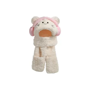 FREE RABBITⅡ Fall And Winter Warm Cold Resistant Ear Protecting Hooded Scarf Hoods & Plush Hats Unisex