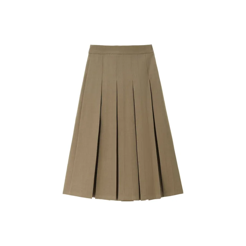 UNIQLO Casual Long Skirts Women's Oat Khaki-1