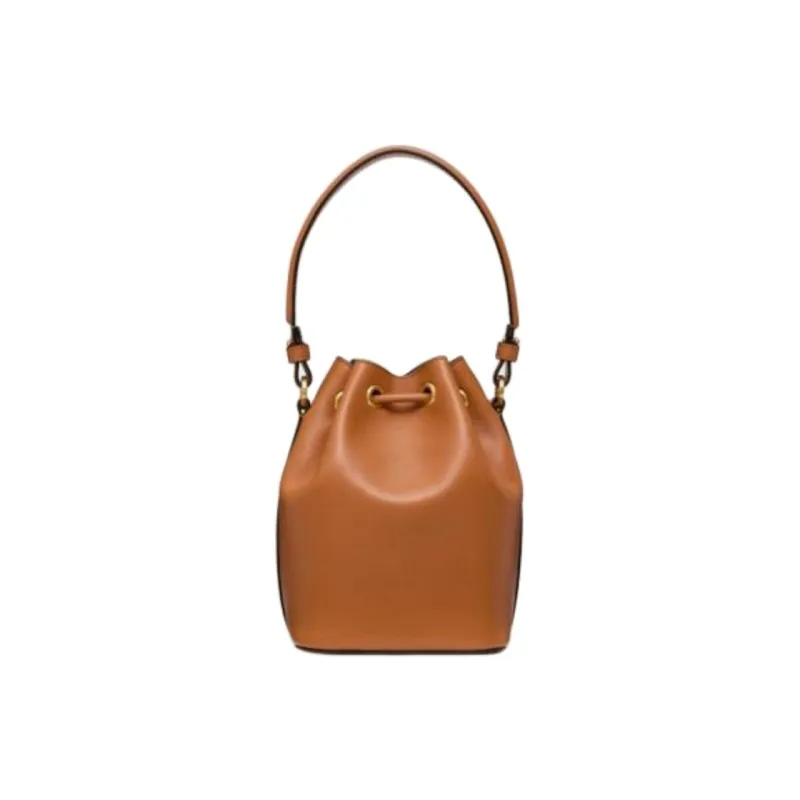 Valentino Nappa Leather Bucket Bags One Shoulder Handbags Mini Women's Almond-2