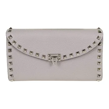 Valentino GARAVANI Grain Calfskin Shoulder Bag Mini Women's Gray