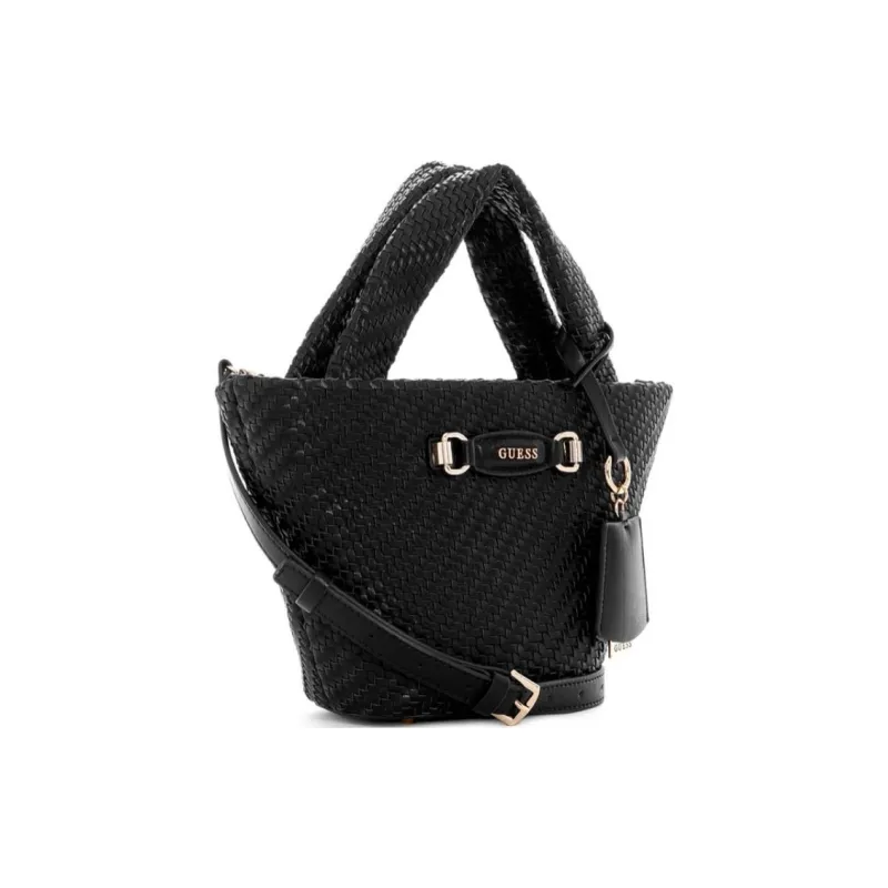 GUESS Artificial Leather One Shoulder Handbags Medium Size Women's Black-1