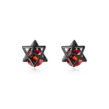 KING OF BLING 925 Sterling Silver With Zircon Stud Earrings Unisex