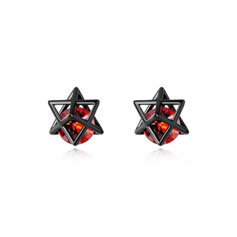 KING OF BLING 925 Sterling Silver With Zircon Stud Earrings Unisex-0