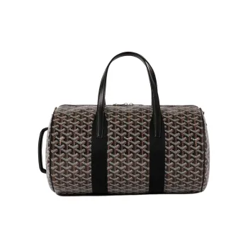 GOYARD Canvas With Calfskin Sports Travel Bag Unisex Black