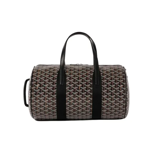 GOYARD Canvas With Calfskin Sports Travel Bag Unisex Black