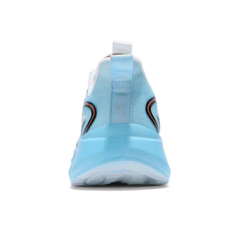 Warrior Wear-Resistant Lightweight Rebound Low-Top Long Distance Running Running Shoes Men's White Blue Orange-4