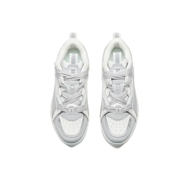 XTEP Master Of The Beast Anti Slip Wear Resistant Low Top Skateboard Shoes Men's Gray White-2