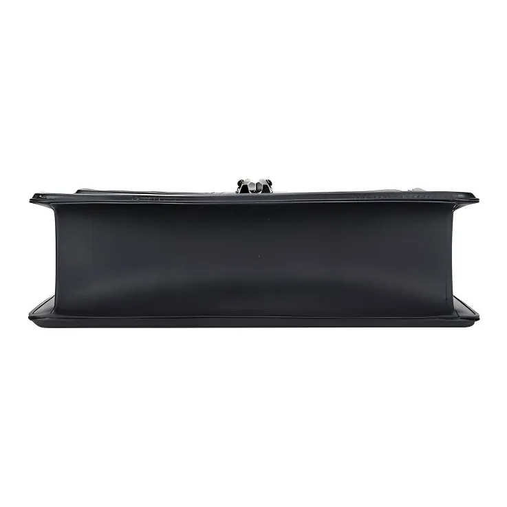 BVLGARI Serpenti Diamond Blast Cow Leather One Shoulder Handbags Women's Black-3
