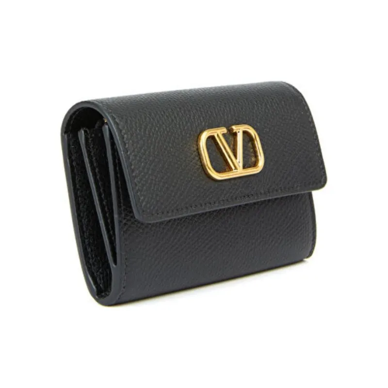 Valentino Calfskin Wallet Women's Black-1