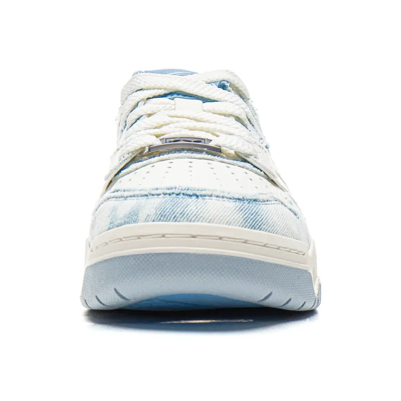 LINING Moon White 3 Skateboard Shoes Women's Low Top White, Blue-4