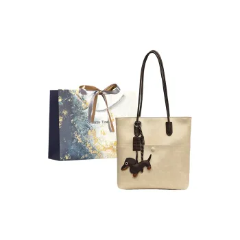 Iman's House PU Tote Bag Shopping Bag Shoulder Bags Women's Ecru/Brown/Coffee/Black