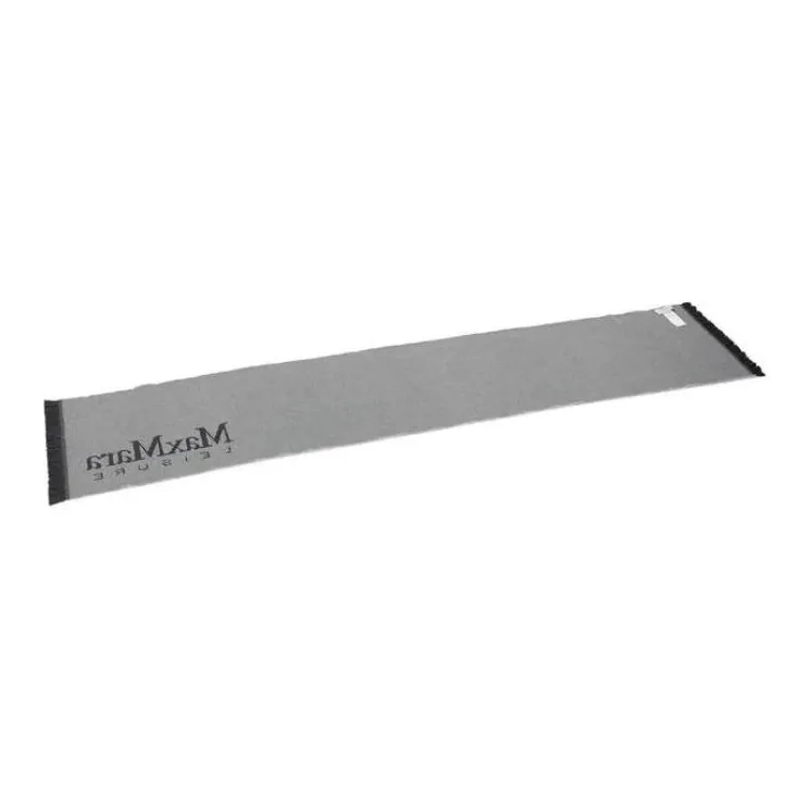 MaxMara Studio Wool Knit Scarves Unisex Gray-4
