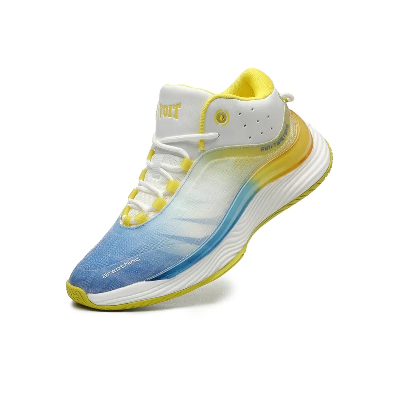 VOIT Basketball Shoes Unisex Low Top Orange Blue-5