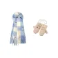 2 Pack (Knit Glove+Blue White Scarf)