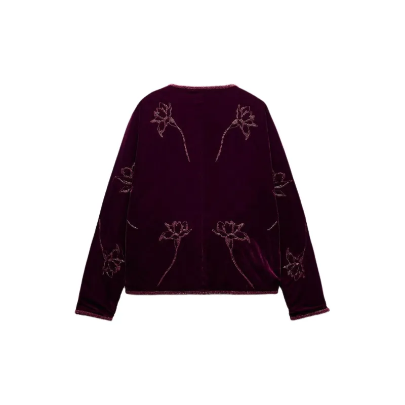 ZARA Jackets Coats Women's Burgundy-1