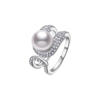 Luxury Beads Saltwater Pearl Rings Women's