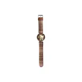 [Light Warm Brown]Canvas Plaid Pin Buckle