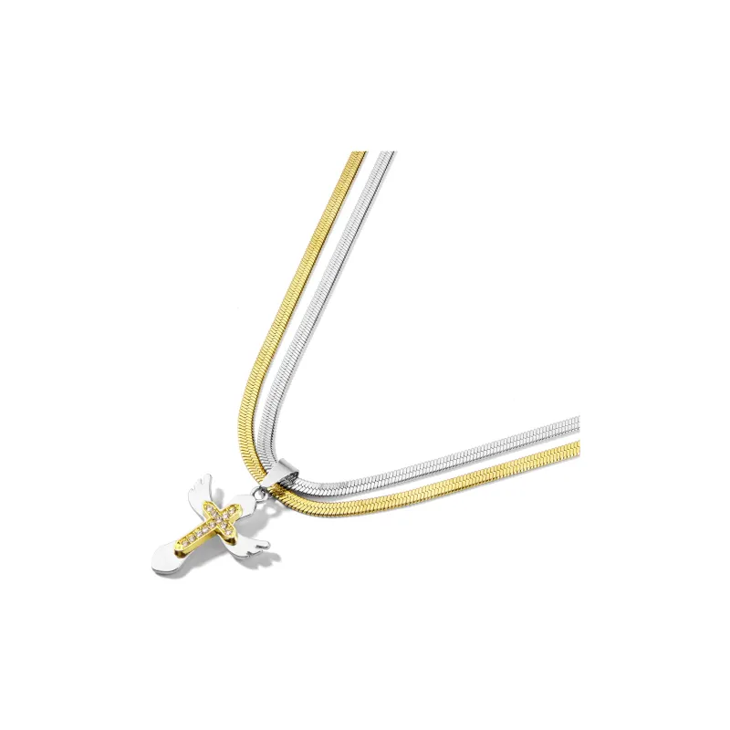 DH7 Titanium Steel Necklaces Unisex Gold-1