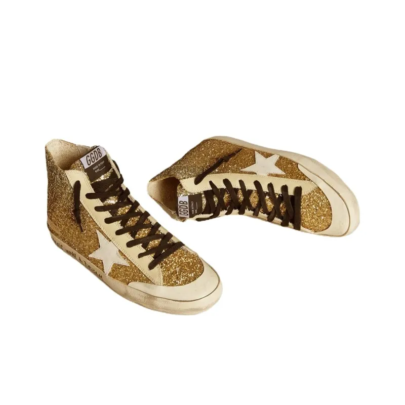 Golden Goose Francy Penstar High-Top Skateboard Shoes Women's Gold-2