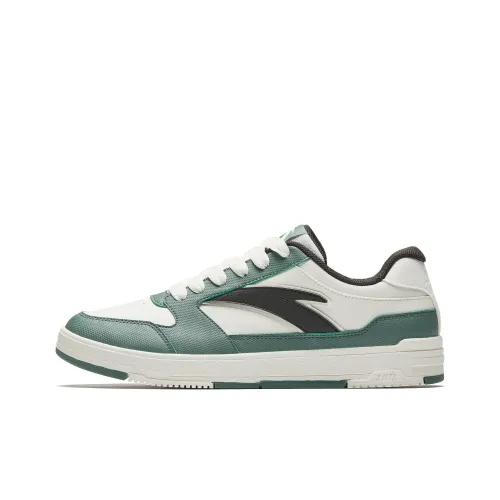 Anta Anti Slip And Wear Resistant Lightweight Low Top Skateboard Shoes Men's White Green
