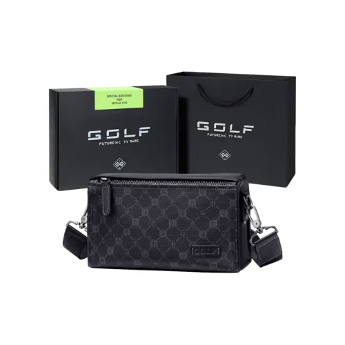 GOLF PVC And Synthetic Leather Crossbody Bag Shoulder Bag Regular Men's Gray & Black