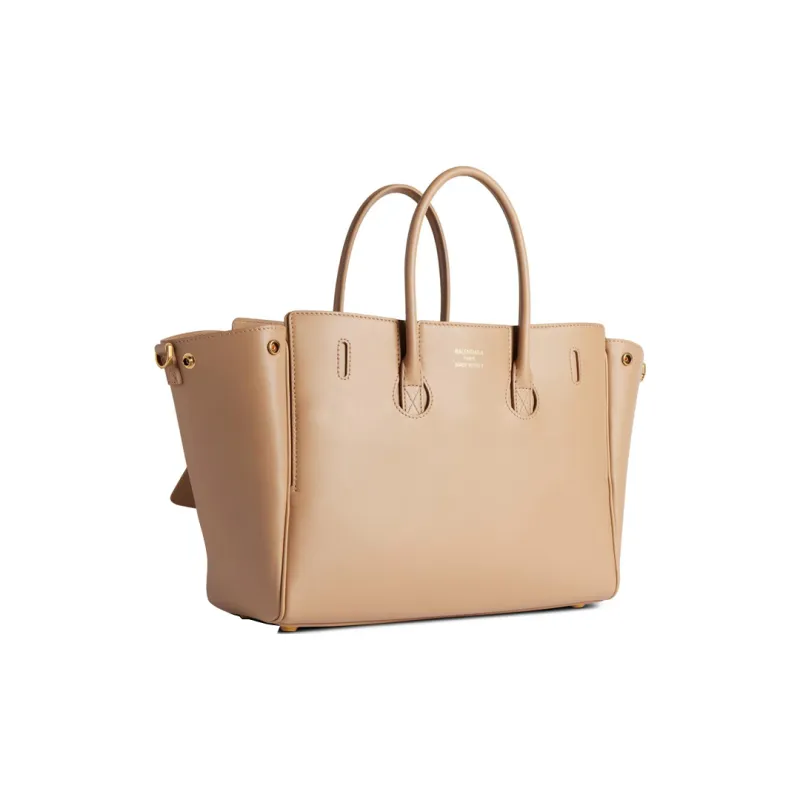 Balenciaga Bel Air Smooth Calf Leather Tote Bag Shopping Bag Shoulder Bag Crossbody Bag Handbag Small Size Women's Nude-3