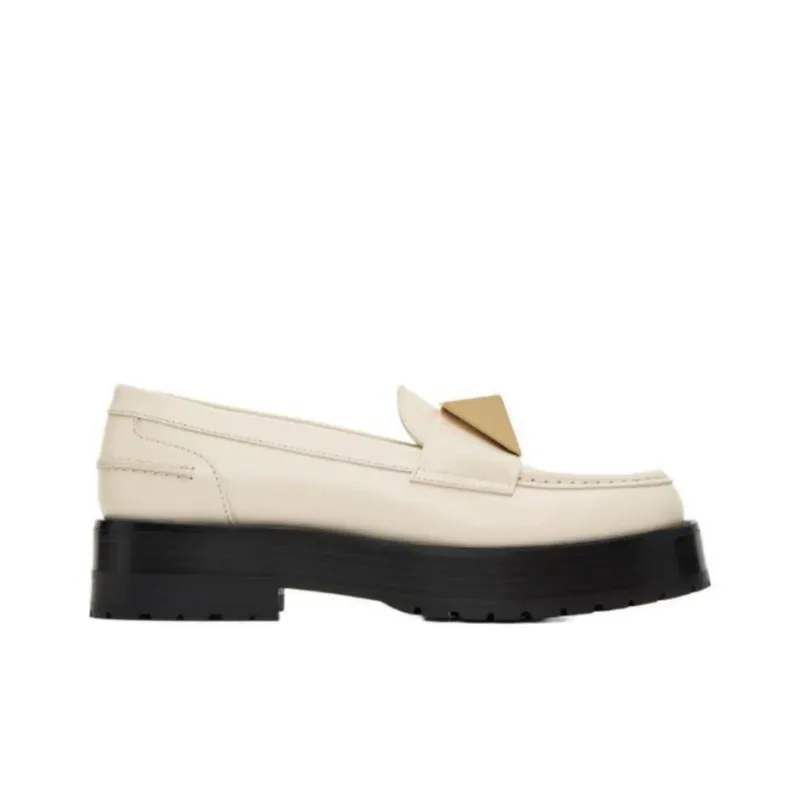 Valentino One Stud Loafers 3.8cm Women's Ivory White-1