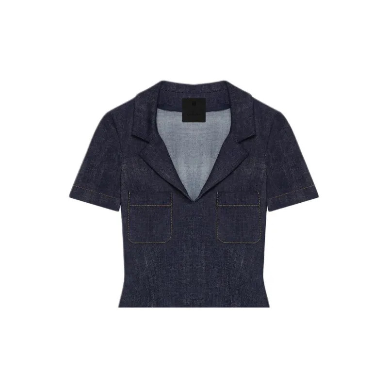 Givenchy Denim Pockets Midi Dress 'Medium Blue'-4