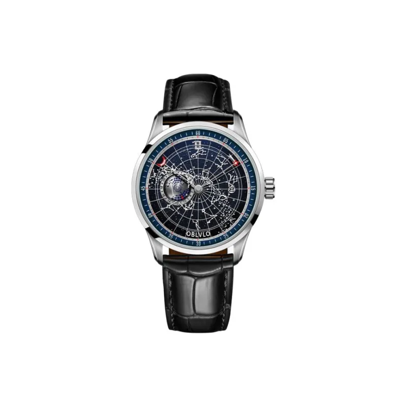 OBLVLO Automatic Mechanical Movement Watch Men's Watches Black Dial-23