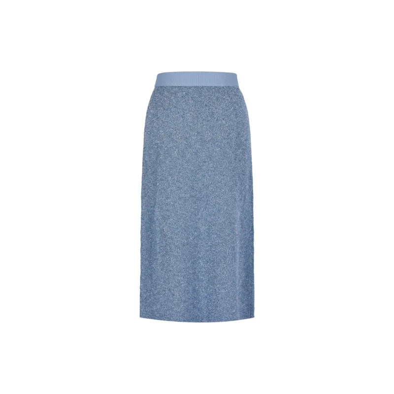 JZ. ANNAKRO Casual Long Skirts Women's Floral Sky Blue-1