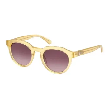 GUESS Plastic Round Sunglasses Men's Yellow