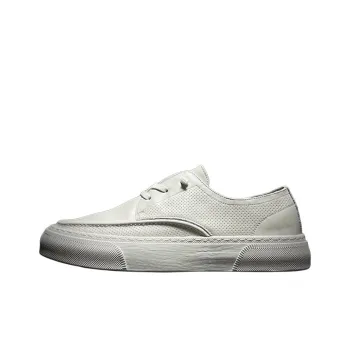 Ruomini Anti Slip And Wear Resistant Breathable Cushioning Low Top Skateboard Shoes Men's White